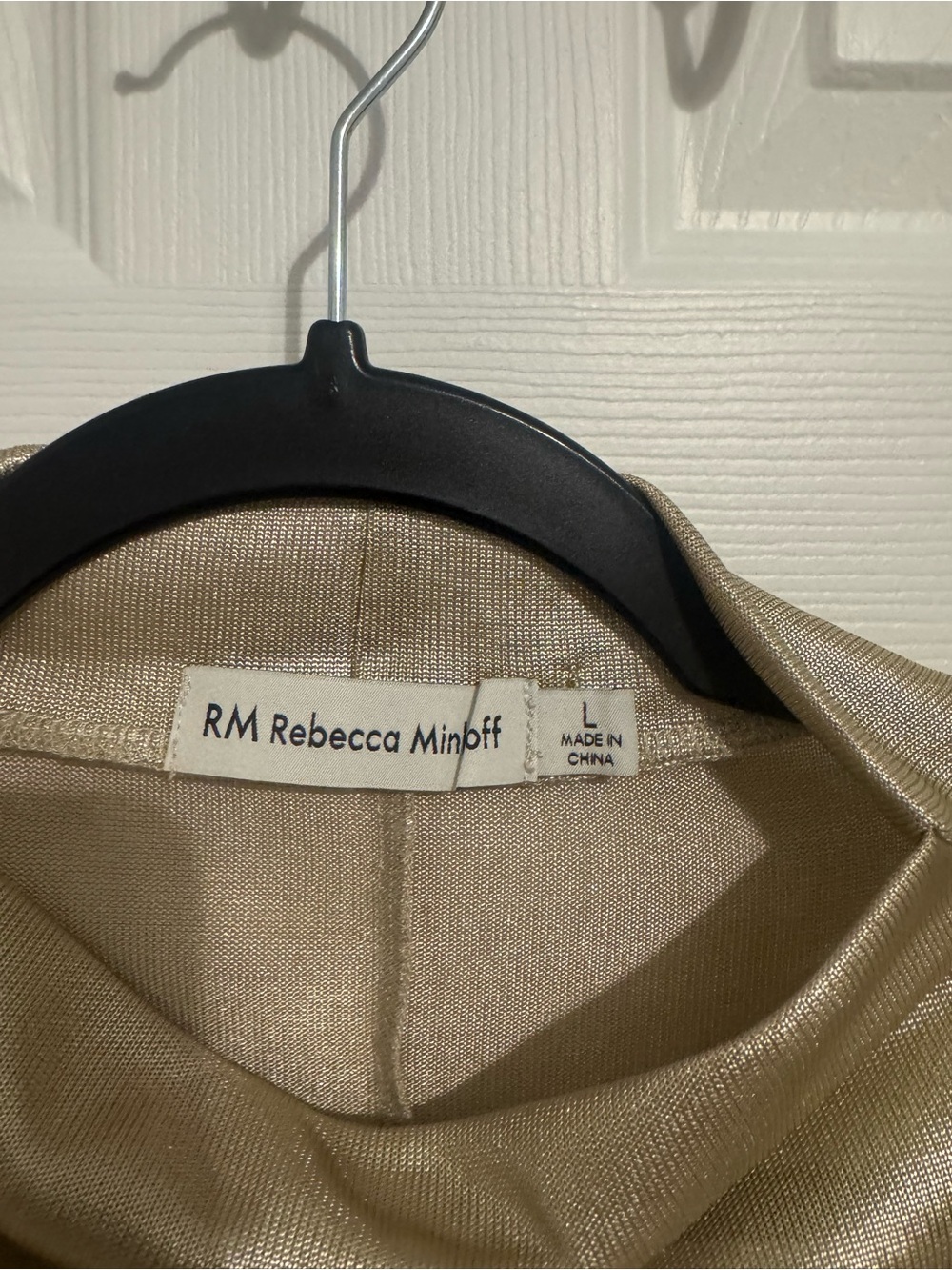 RM Rebecca Minkoff Metallic Gold Top